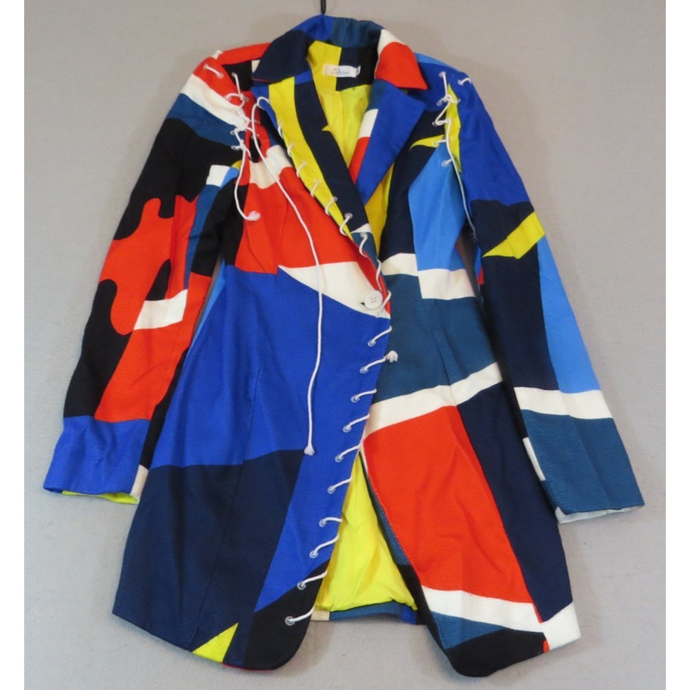 Cataleya Showroom Multicolor Abstract Avant-Garde Blazer Mini Dress Women's S